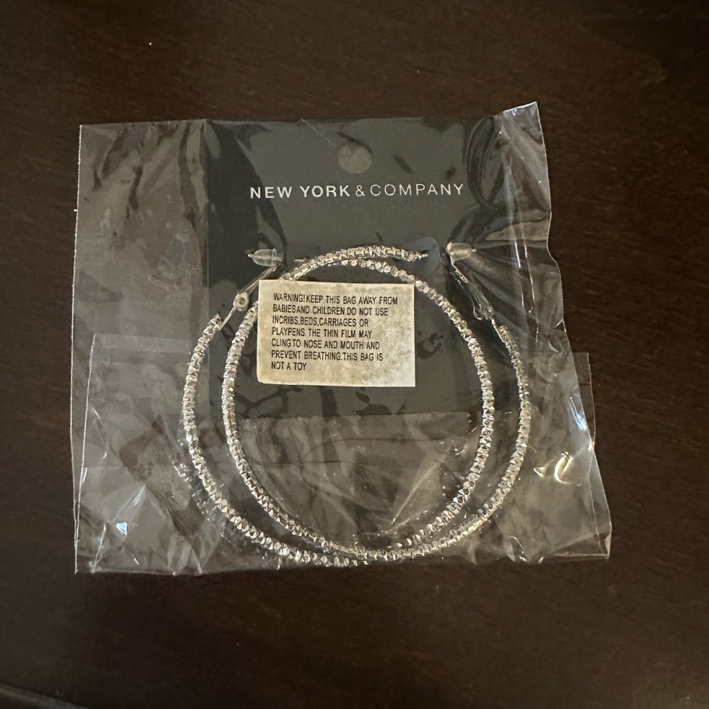 New York & Company Silver Hoop Earrings